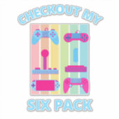 KIJK MIJN ZES PACK-gamer UIT Sticker (Voorkant)