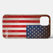  kijk Monogram USA Patriottisch vlagontwerp Case-Mate iPhone Case (Achterkant (horizontaal))