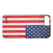 kijk Monogram USA Patriottisch vlagontwerp Case-Mate iPhone Case (Achterkant (Horizontaal))