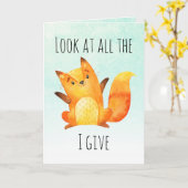 Kijk naar al de vos die ik geef | Funny Pun Kaart (Gele Bloem)