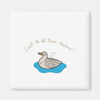 Kijk naar al die kippen! magneet