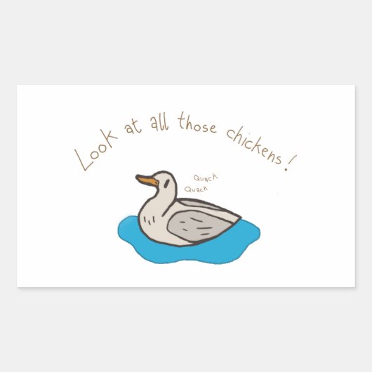 Kijk naar al die kippen! rechthoekige sticker (Voorkant)