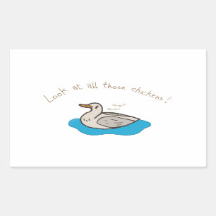 Kijk naar al die kippen! rechthoekige sticker