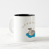 Kijk naar al die kippen! tweekleurige koffiemok (Voorkant links)