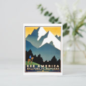 Kijk naar Amerika, welkom in Montana-bergen,  Briefkaart (Staand voorkant)