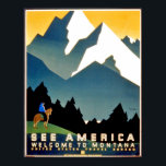 Kijk naar Amerika, welkom in Montana-bergen,  Poster<br><div class="desc">Ideaal afbeelding voor uw nieuwe afdrukontwerp. Het kan een mooi cadeau of een "finale aanraking" zijn om thuis te versieren.</div>