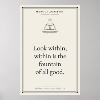 Kijk naar binnen Marcus Aurelius Stoïcijnse Quote Poster