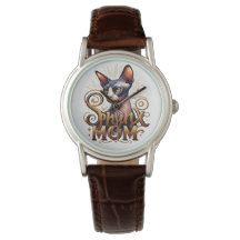Kijk naar Brown Leather Strap | Sphynx Cat Mom