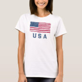 Kijk naar de Amerikaanse vlag (blauwe tekst) T-shirt (Voorkant)