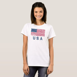  Kijk naar de Amerikaanse vlag (blauwe tekst) T-shirt