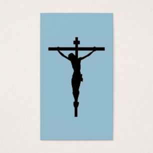 Kijk naar de Crucifix, blauw Visitekaartje