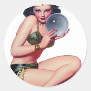 Kijk naar de Crystal Ball Ronde Sticker