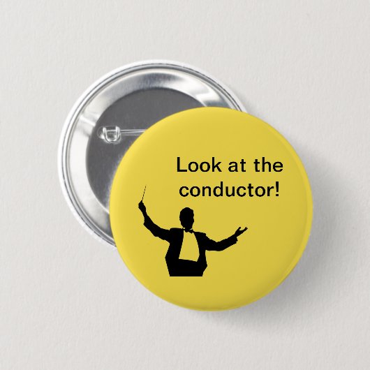 Kijk naar de dirigent ronde button 5,7 cm (Voorkant /achterkant)