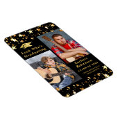KIJK NAAR DE GRADUERENDE Black Gold Stars foto Magneet (Rechterzijde)