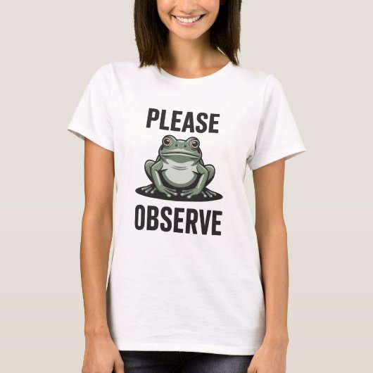 Kijk naar de Grappige Kikker T-shirt (Voorkant)