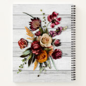Kijk naar de Heer met bloemen op hout Notitieboek (Achterkant)