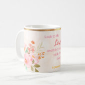 Kijk naar de Heer voor kracht Koffiemok (Voorkant links)