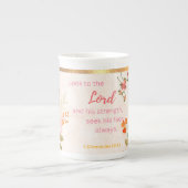 Kijk naar de Heer voor kracht Porselein Kop (Voorkant)