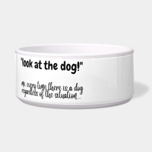 Kijk naar de hond - een grappige hondenkom voerbakje