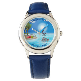 Kijk naar de Kinder lolende dolfijnen! Horloge