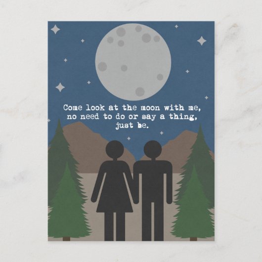 Kijk naar de maan briefkaart (Voorkant)