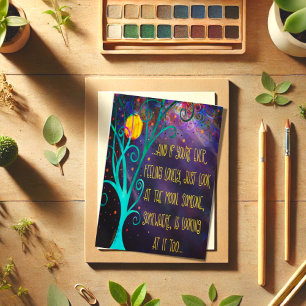 "Kijk naar de maan" Geïnspireerde Kaart