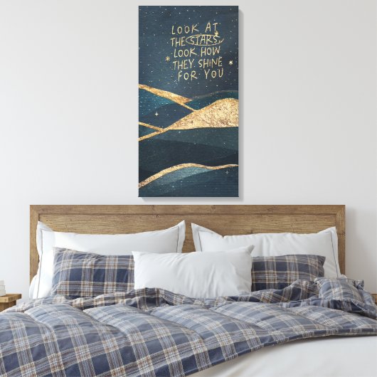 Kijk naar de sterren canvas afdruk (Insitu (Slaapkamer))