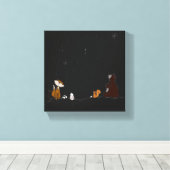 Kijk naar de sterren opgerekt canvas print (Insitu (Houten vloer))