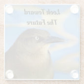 Kijk naar de Toekomst Blackbird Inspirerend Glazen Onderzetter (Achterkant)