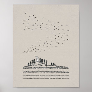 "Kijk naar de vogels" - Mattheüs 6:26 Christelijk Poster