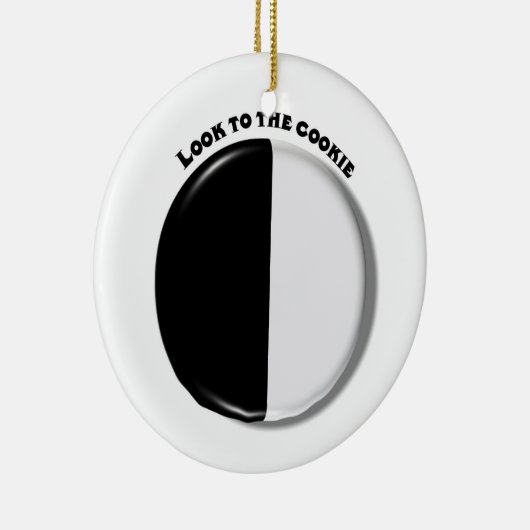 KIJK NAAR DE ZWARTE EN WITTE KOKIE-versiering Keramisch Ornament (Rechts)