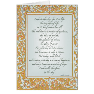 Kijk naar deze dag Sanskriet spreekwoord