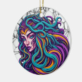 Kijk naar Elegantie: Medusa - Een boeiende retro Keramisch Ornament (Links)