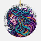 Kijk naar Elegantie: Medusa - Een boeiende retro Keramisch Ornament (Achterkant)