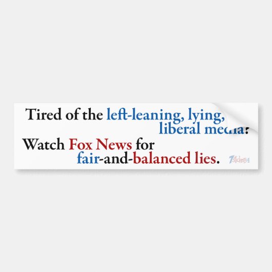 Kijk naar Fox News Bumpersticker (Voorkant)