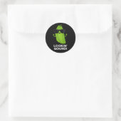 Kijk naar Gourd Funny Cool Veggie Pun Dark BG Ronde Sticker (Tas)