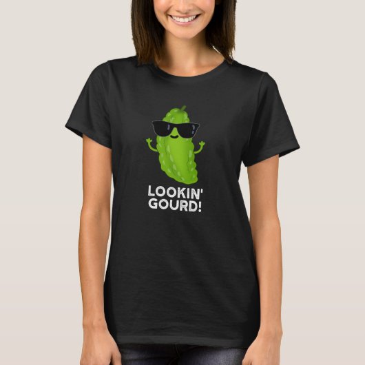 Kijk naar Gourd Funny Cool Veggie Pun Dark BG T-shirt (Voorkant)