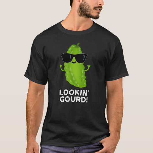 Kijk naar Gourd Funny Cool Veggie Pun Dark BG T-shirt (Voorkant)