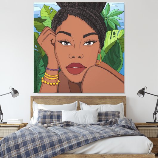 Kijk naar haar gloed canvas afdruk (Insitu (Slaapkamer))