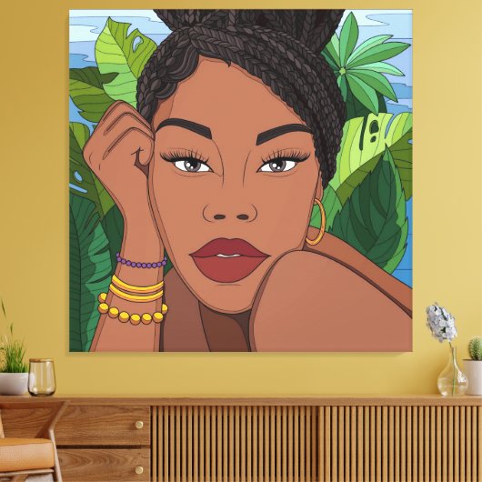 Kijk naar haar gloed canvas afdruk (Insitu (Woonkamer))