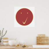 Kijk naar het gezicht - Tick, Cr/Red. Poster (Keuken)