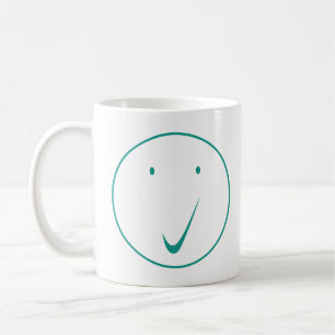 Kijk naar het gezicht - Tick, Transp/Green. Koffiemok