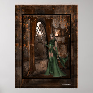 Kijk naar het raam: Halloween Design Poster