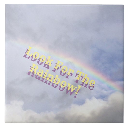 "KIJK NAAR HET RAINBOW"/RAINBOW IN SKY TEGELTJE (Voorkant)