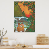 Kijk naar het Sunset Man Dog en Surf Van Poster (Keuken)