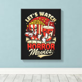Kijk naar horrorfilms - Collations Canvas Afdruk (Insitu (Houten vloer))