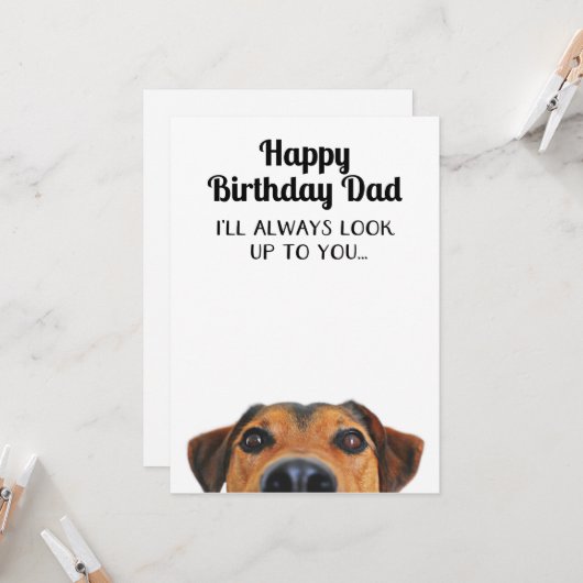 Kijk naar je grappige dag vader kaart (Voorkant / Achterkant in situ)