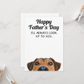 Kijk naar je grappige Vaderdag Kaart van Dog (Voorkant / Achterkant in situ)
