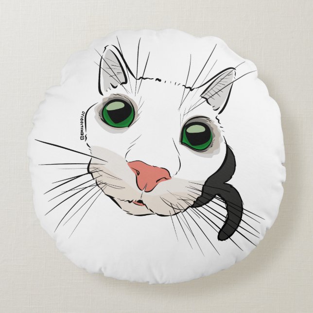 Kijk naar kat rond kussen (Voorkant)