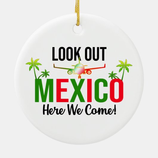 Kijk naar Mexico hier. Keramisch Ornament (Achterkant)
